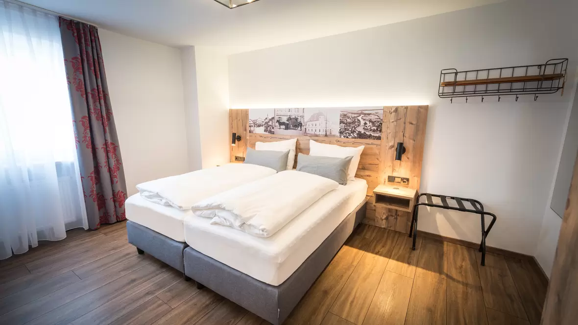 Blick aufs Bett